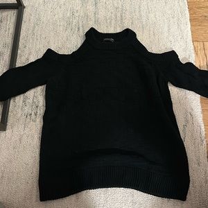 Black cold shoulder sweater.